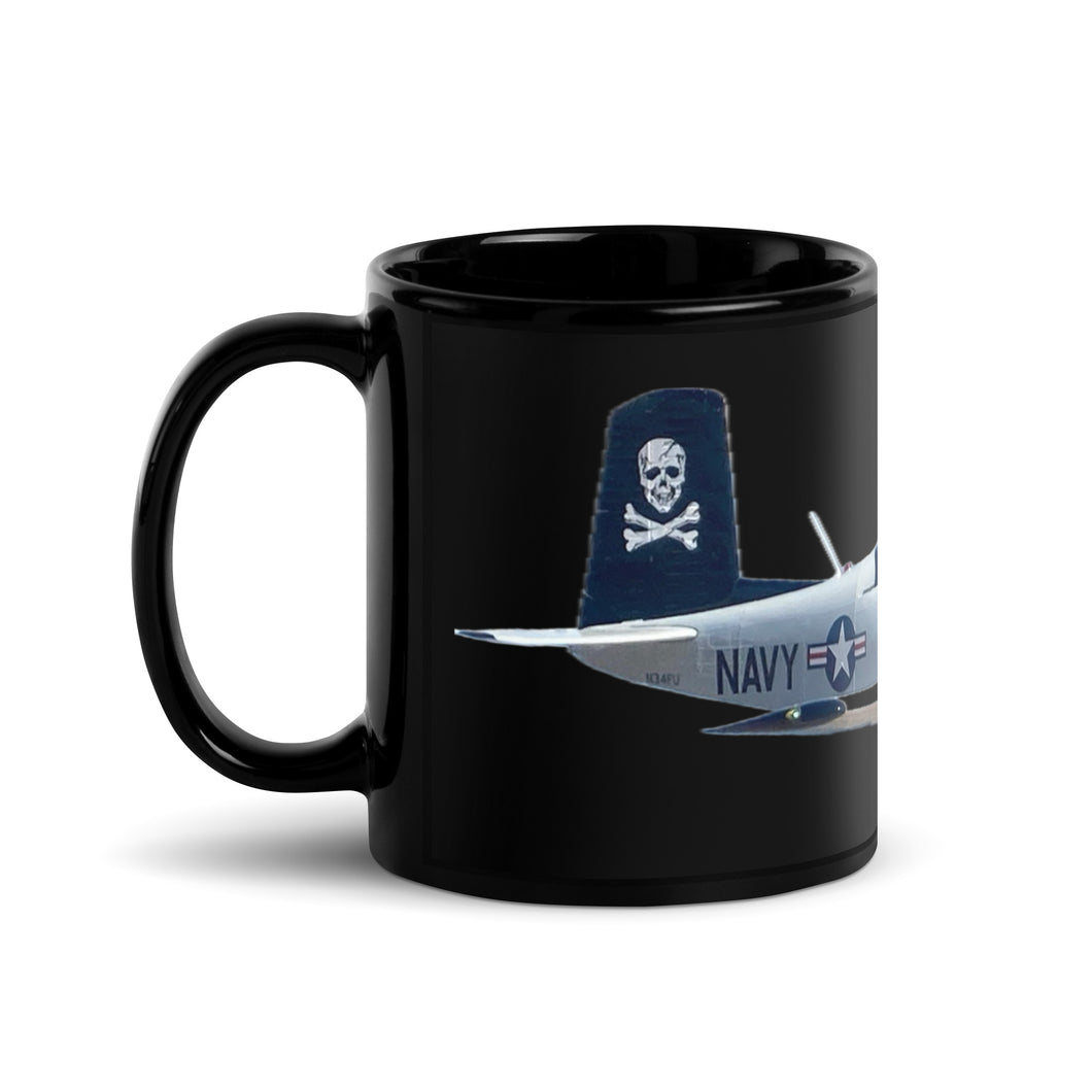 Jolly Roger Black Glossy Mug