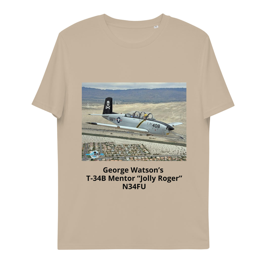 Organic Cotton T-Shirt T-34 Mentor Jolly Roger N34FU In Flight