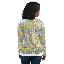 Load image into Gallery viewer, Unisex Bomber Jacket Southern California Aviation Chart