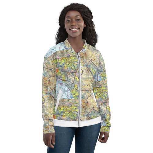 Unisex Bomber Jacket Southern California Aviation Chart