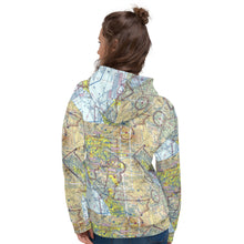 Load image into Gallery viewer, Unisex Hoodie with Southern California Aviation Chart