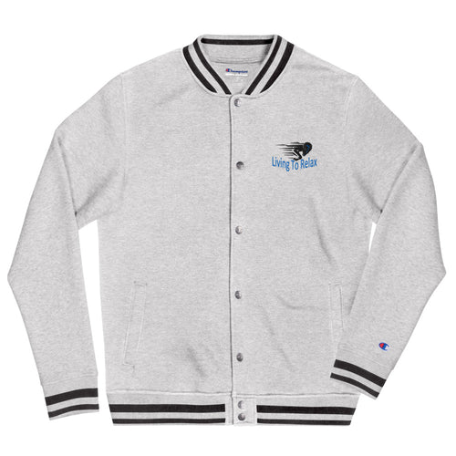 Embroidered Champion Sport Themed Living To Relax Bomber Jacket