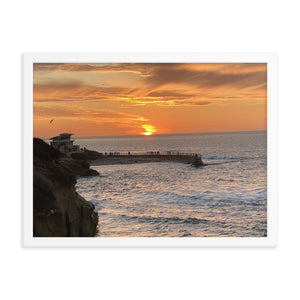 Framed Photo of Children's Beach in La Jolla, California at the Pacific Ocean