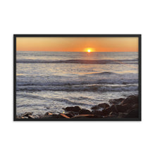 Load image into Gallery viewer, Framed Poster of the Green Flash at Oceanside California Lifeguard Station 7 on the Strand