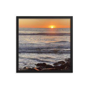 Framed Poster of the Green Flash at Oceanside California Lifeguard Station 7 on the Strand