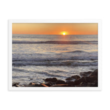 Load image into Gallery viewer, Framed Poster of the Green Flash at Oceanside California Lifeguard Station 7 on the Strand