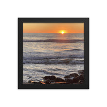 Load image into Gallery viewer, Framed Poster of the Green Flash at Oceanside California Lifeguard Station 7 on the Strand