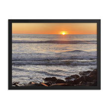 Load image into Gallery viewer, Framed Poster of the Green Flash at Oceanside California Lifeguard Station 7 on the Strand