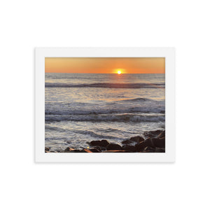 Framed Poster of the Green Flash at Oceanside California Lifeguard Station 7 on the Strand