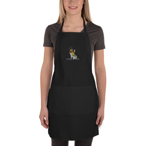 Embroidered Apron Woman in Lounge Chair