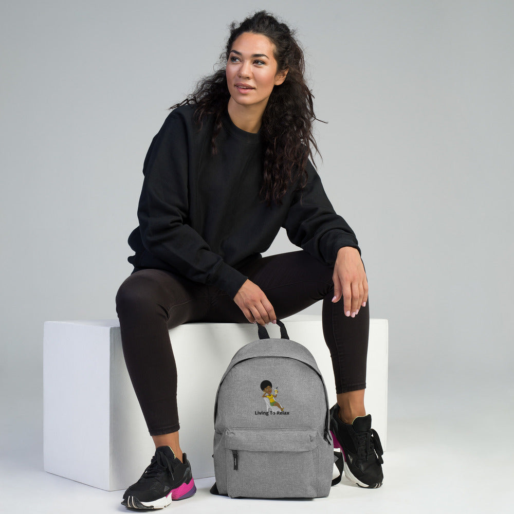 Embroidered Backpack (Gray)