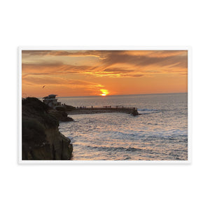 Framed Photo of Children's Beach in La Jolla, California at the Pacific Ocean