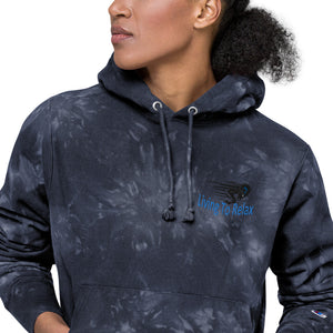 Unisex Champion tie-dye hoodie Living To Relax Sports Edition